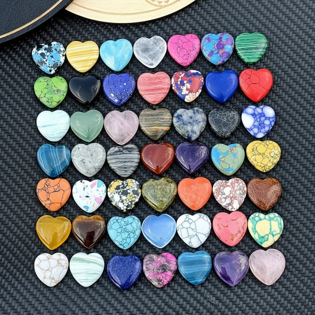 Set assortito di pietre naturali di cristallo per la guarigione del cuore