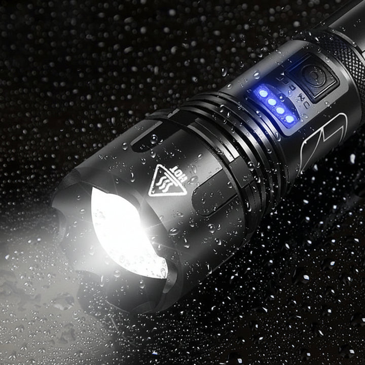 Hiking Laser Flashlight Waterproof High Lumen USB Rechargeable Light