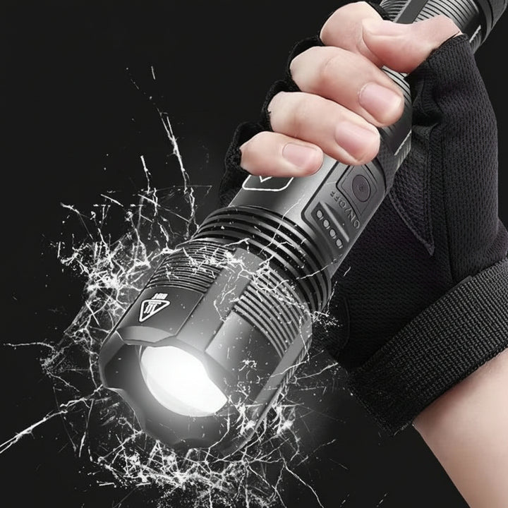 Hiking Laser Flashlight Waterproof High Lumen USB Rechargeable Light