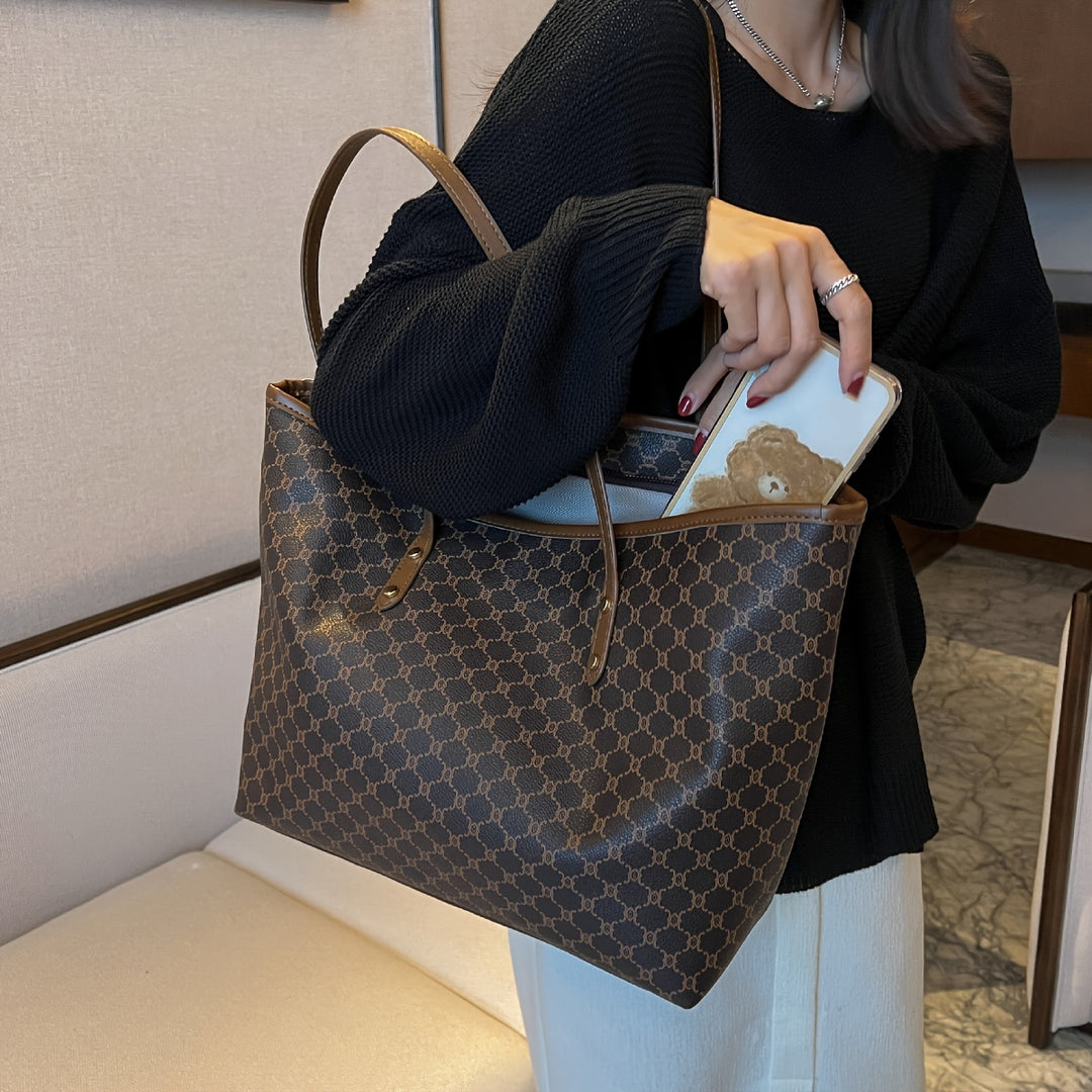 Tote Bag Shoulder Bag Zipper Large Shopping Bag Mother's Day