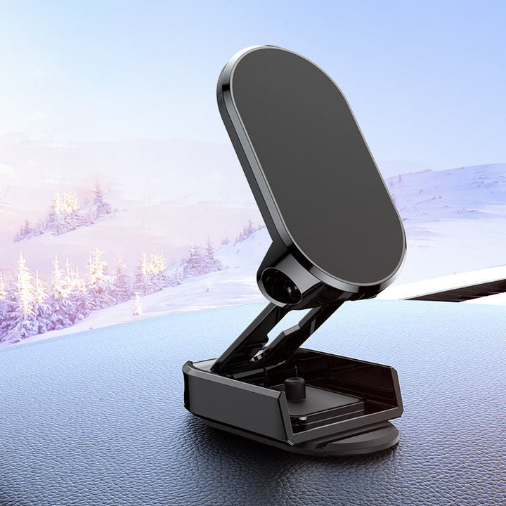 Car Phone Mount Magnetic Dashboard Holder Foldable Metal Stand