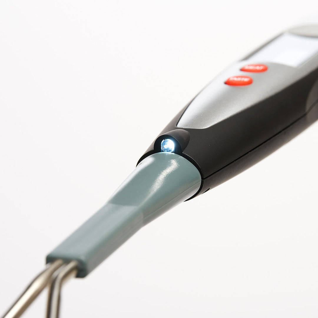 Digitální teploměr na maso s vidličkou na grilování a přednastavenými úrovněmi vaření