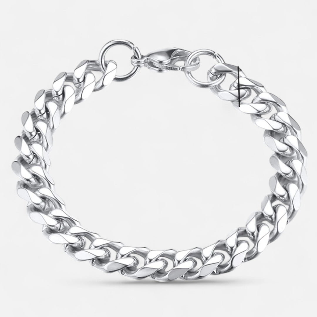 Celzoir | Bracelet Classy Homme à Maillons Cubains Miami en Acier Inoxydable – Chaîne Épaisse et Finition Polie