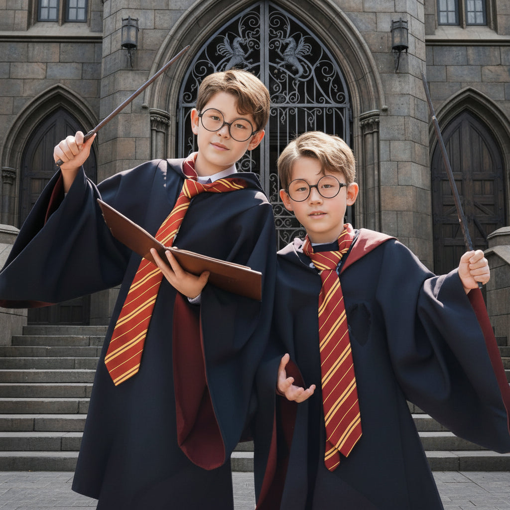 Wizard Costume Cloak Wand Glasses Accessories Kids Adults