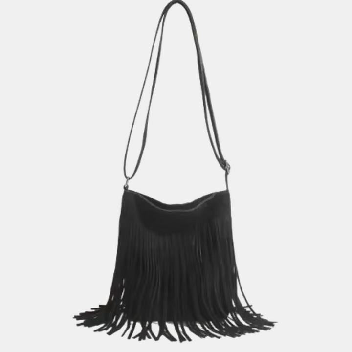 BohoElegance – Suede Fringe Shoulder Bag