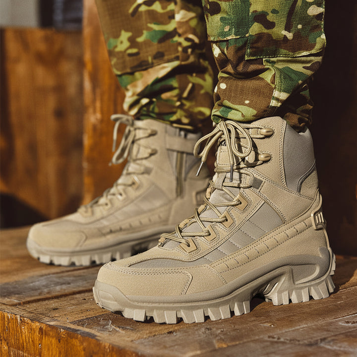 Mens Hiking Boots Round Toe Durable TPR Sole