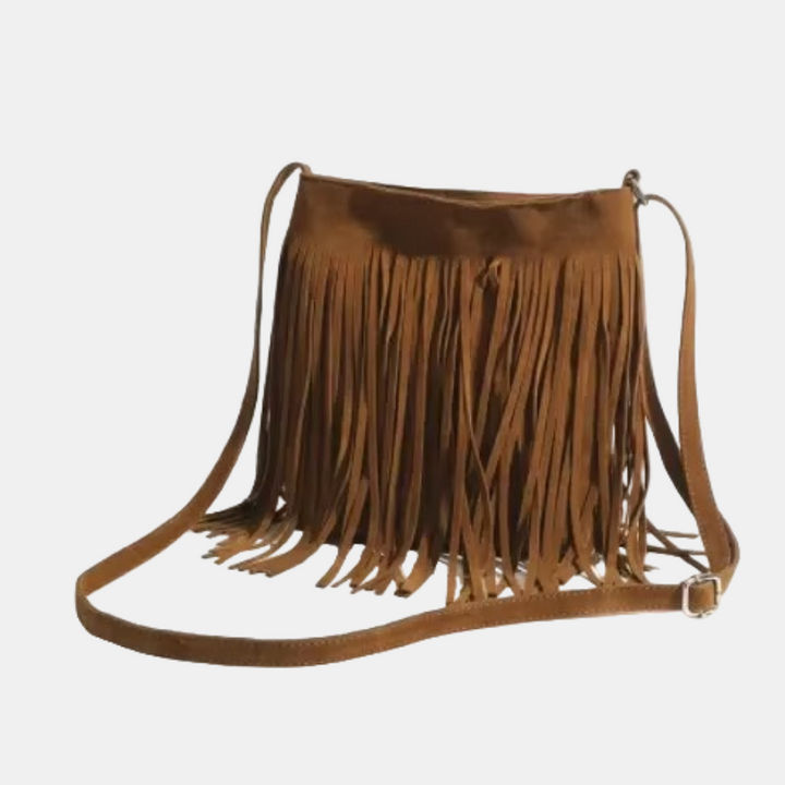 BohoElegance – Suede Fringe Shoulder Bag