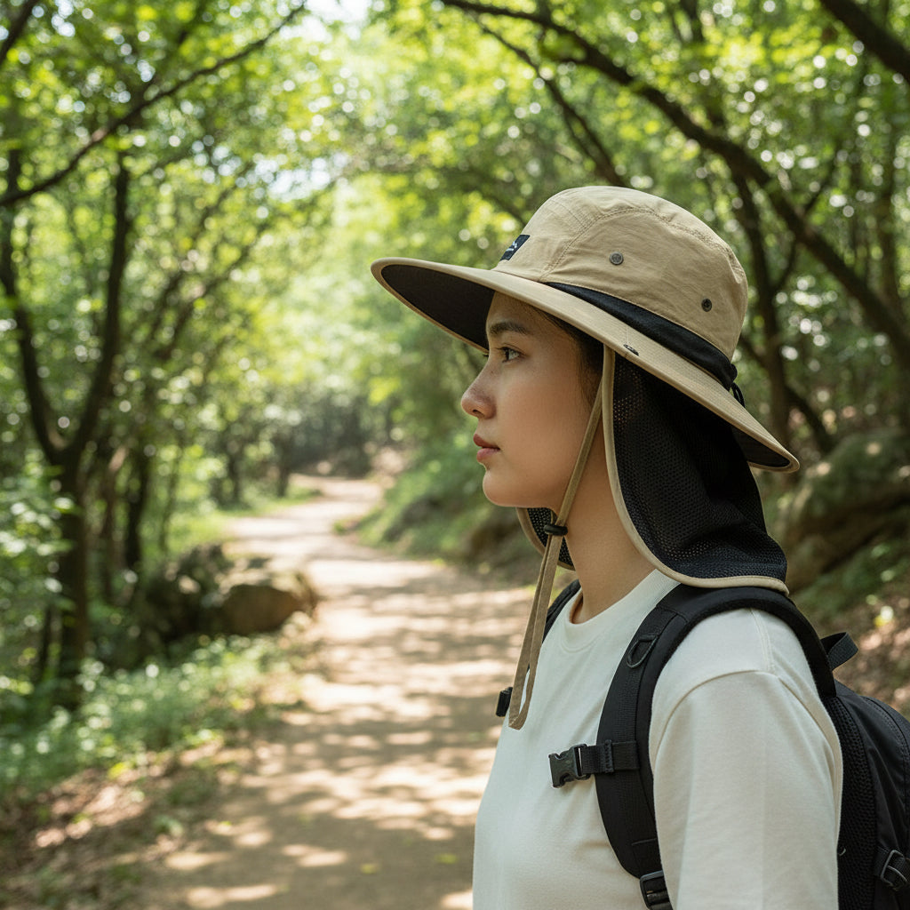 Hiking Sun Hat Wide Brim UV Protection Face Cover Cap
