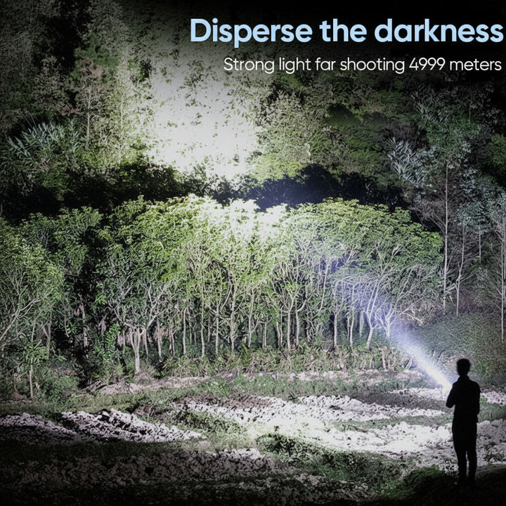 Hiking LED Flashlight High Lumen 1500M Waterproof Tactical Light