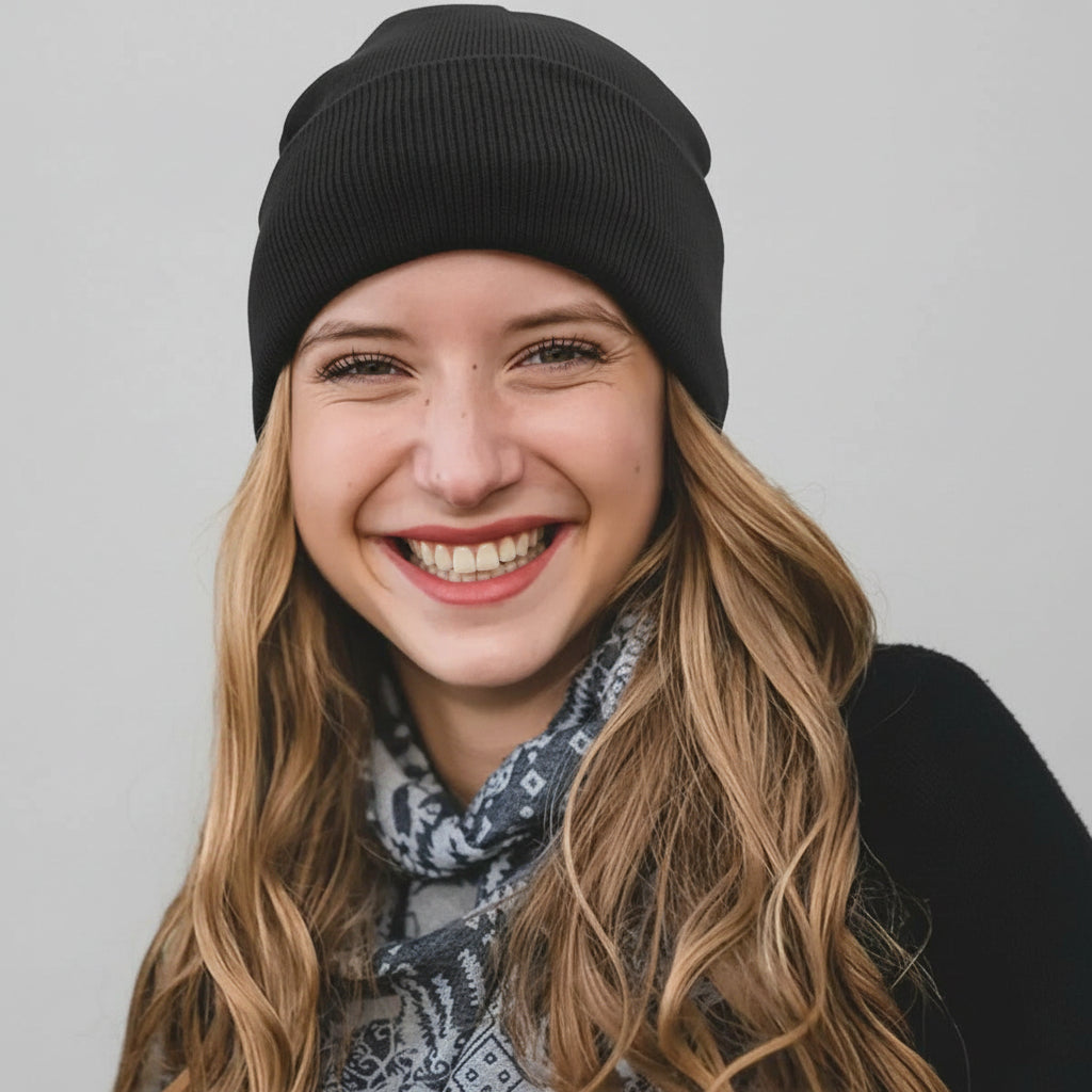 Hiking Beanie Hat Womens Warm Knit Soft Stretch Winter Cap