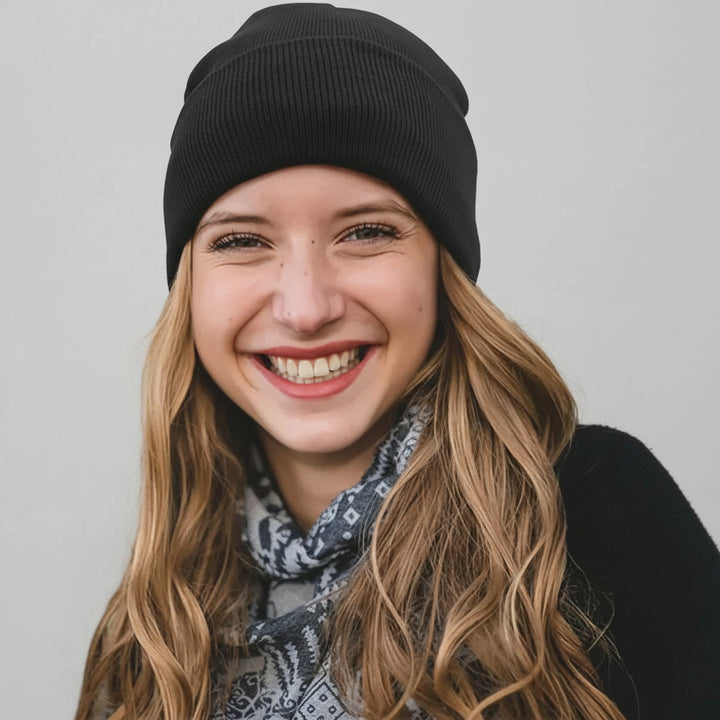 Hiking Beanie Hat Womens Warm Knit Soft Stretch Winter Cap
