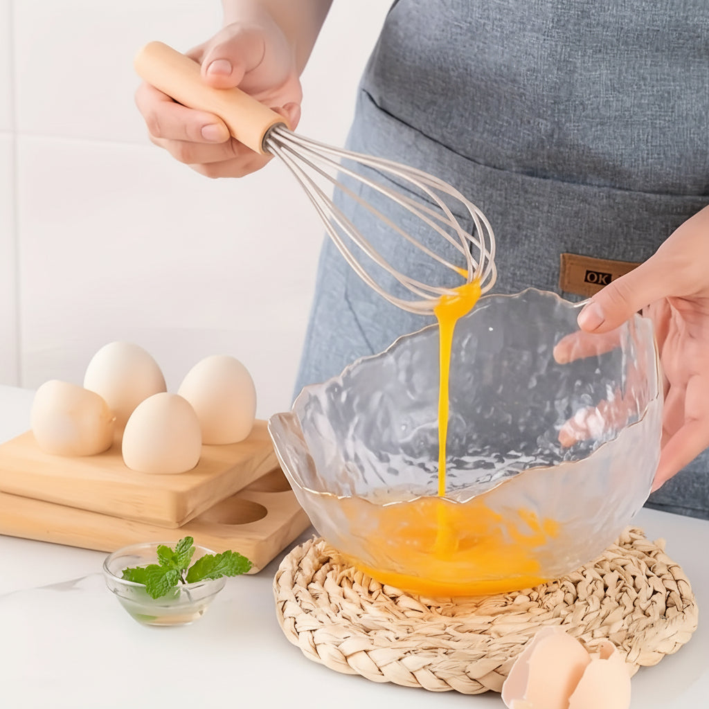 Kitchen Utensil Set Silicone Cooking Tools Wooden Handles