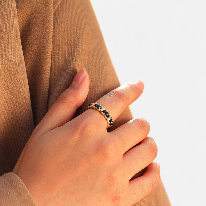 Celzoir | Bagues Chaîne pour Femme en Métal Doré