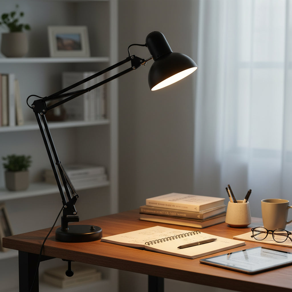 Desk Lamp Adjustable Metal Clamp Light Office Study