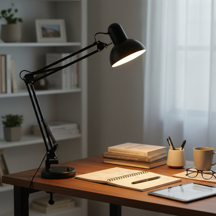 Desk Lamp Adjustable Metal Clamp Light Office Study