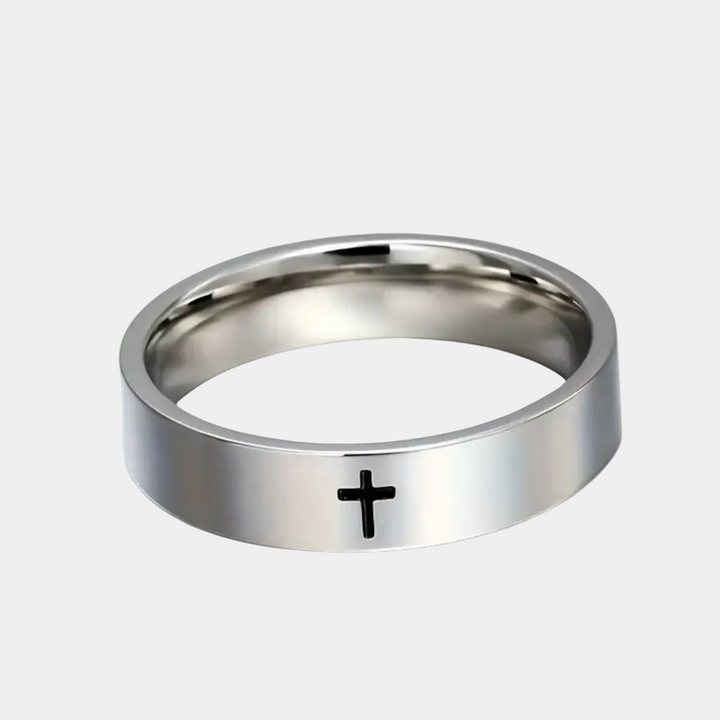 Celzoir | Men's European Steel Cross Ring