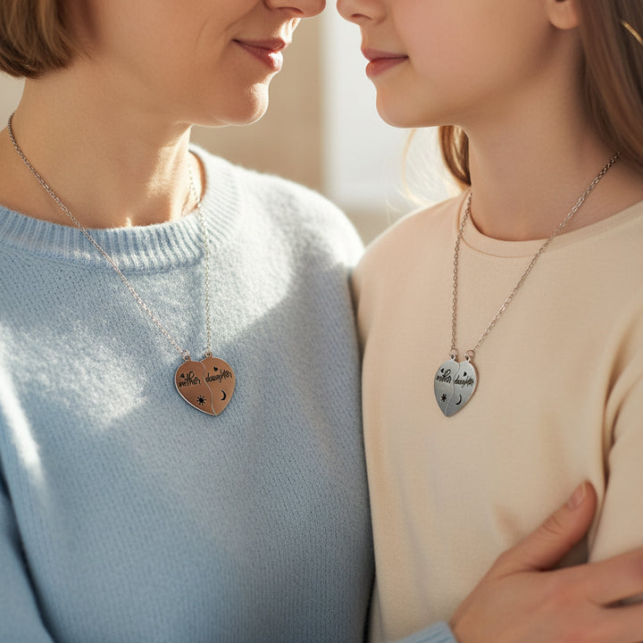 Halskette Muttertagsgeschenk Mutter-Tochter Herz Partner-Set