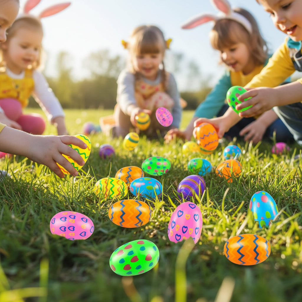 Plastic Easter Eggs Set Colorful Fillable Toys Holiday Fun