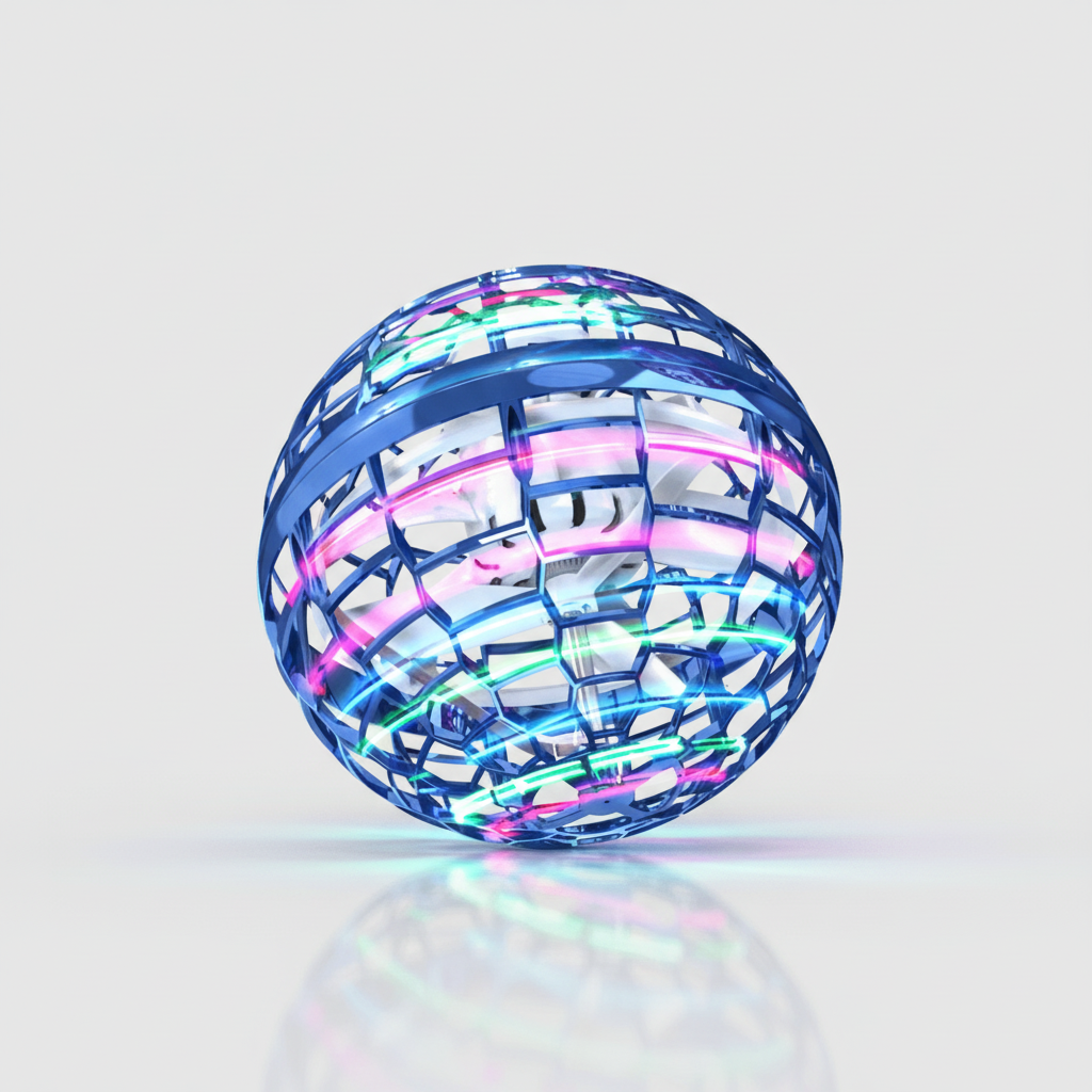 Flying Orb Toy LED Light Spinner Drone Ball Kids Adults
