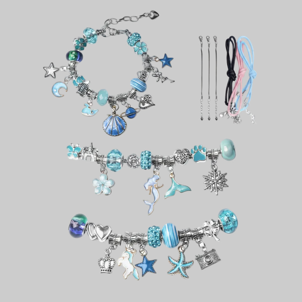 Kit Gioielli Bambina Braccialetti Perline Ciondoli