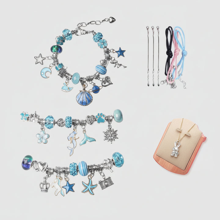 Kit Gioielli Bambina Braccialetti Perline Ciondoli