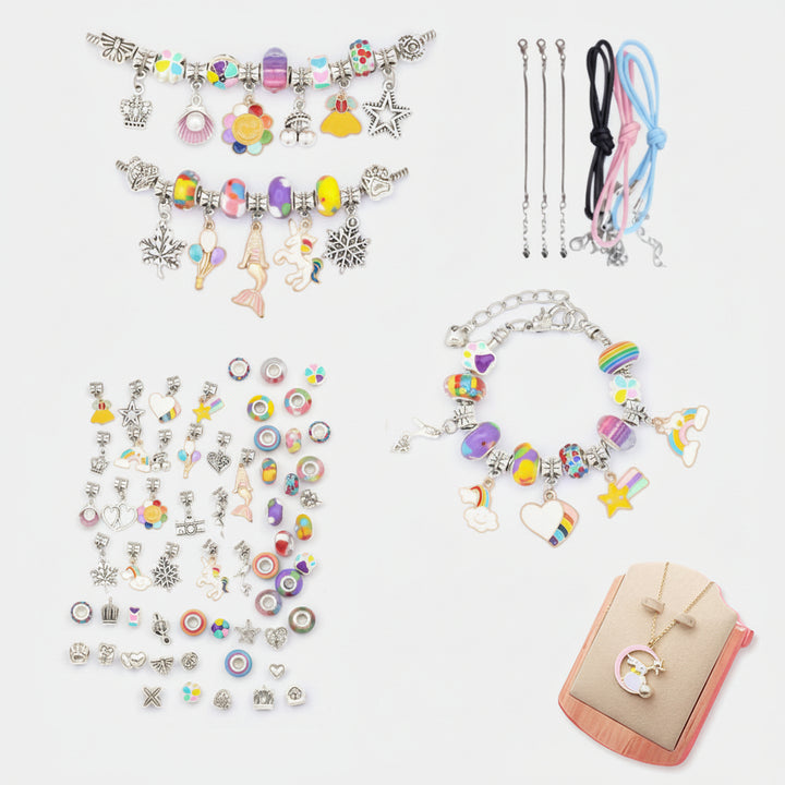 Kit Gioielli Bambina Braccialetti Perline Ciondoli