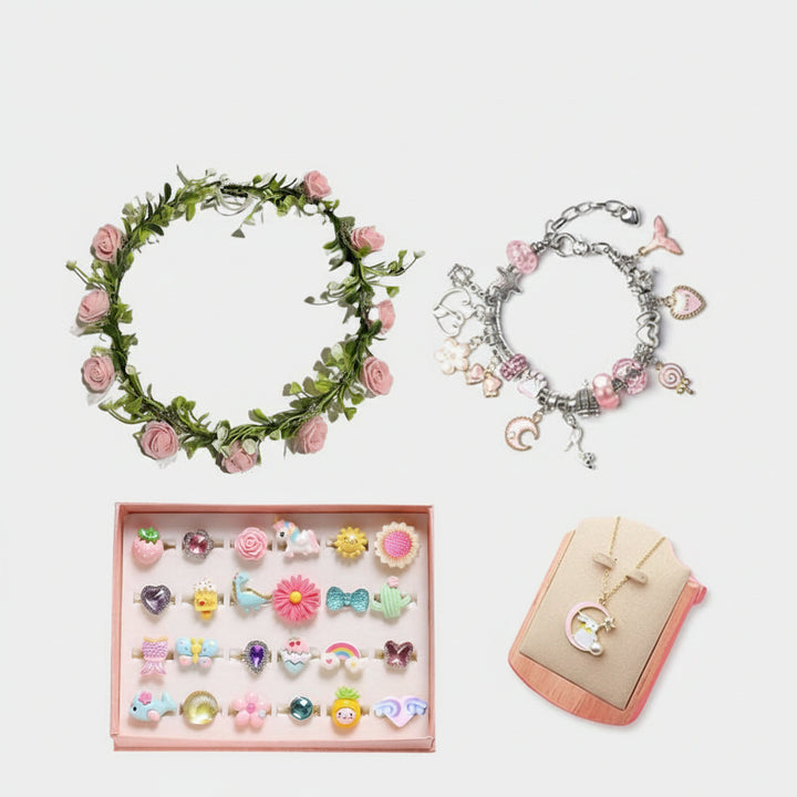 Kit Gioielli Bambina Braccialetti Perline Ciondoli