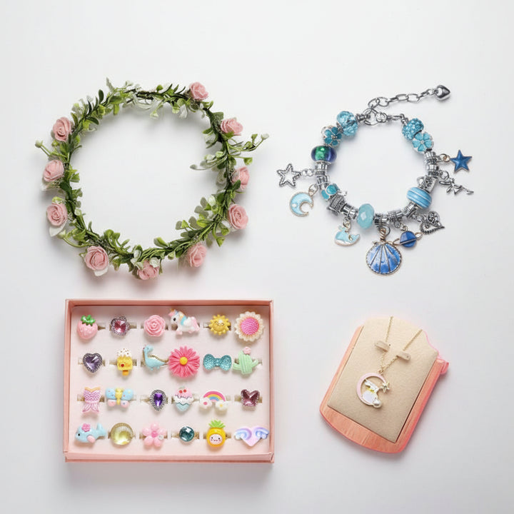 Kit Gioielli Bambina Braccialetti Perline Ciondoli