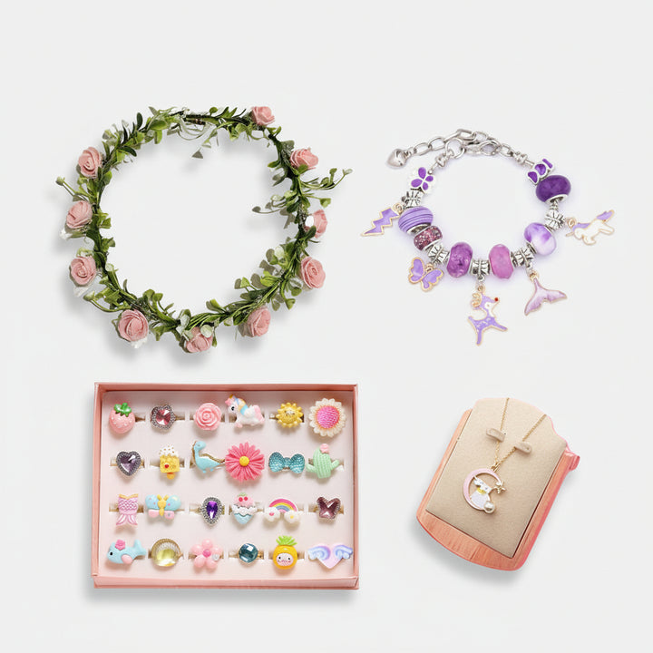 Kit Gioielli Bambina Braccialetti Perline Ciondoli