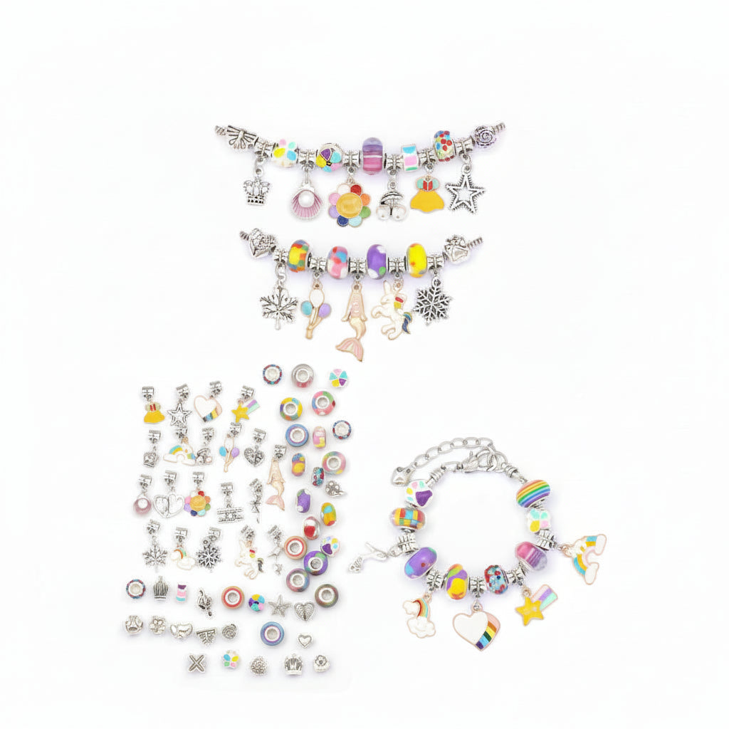 Kit Gioielli Bambina Braccialetti Perline Ciondoli