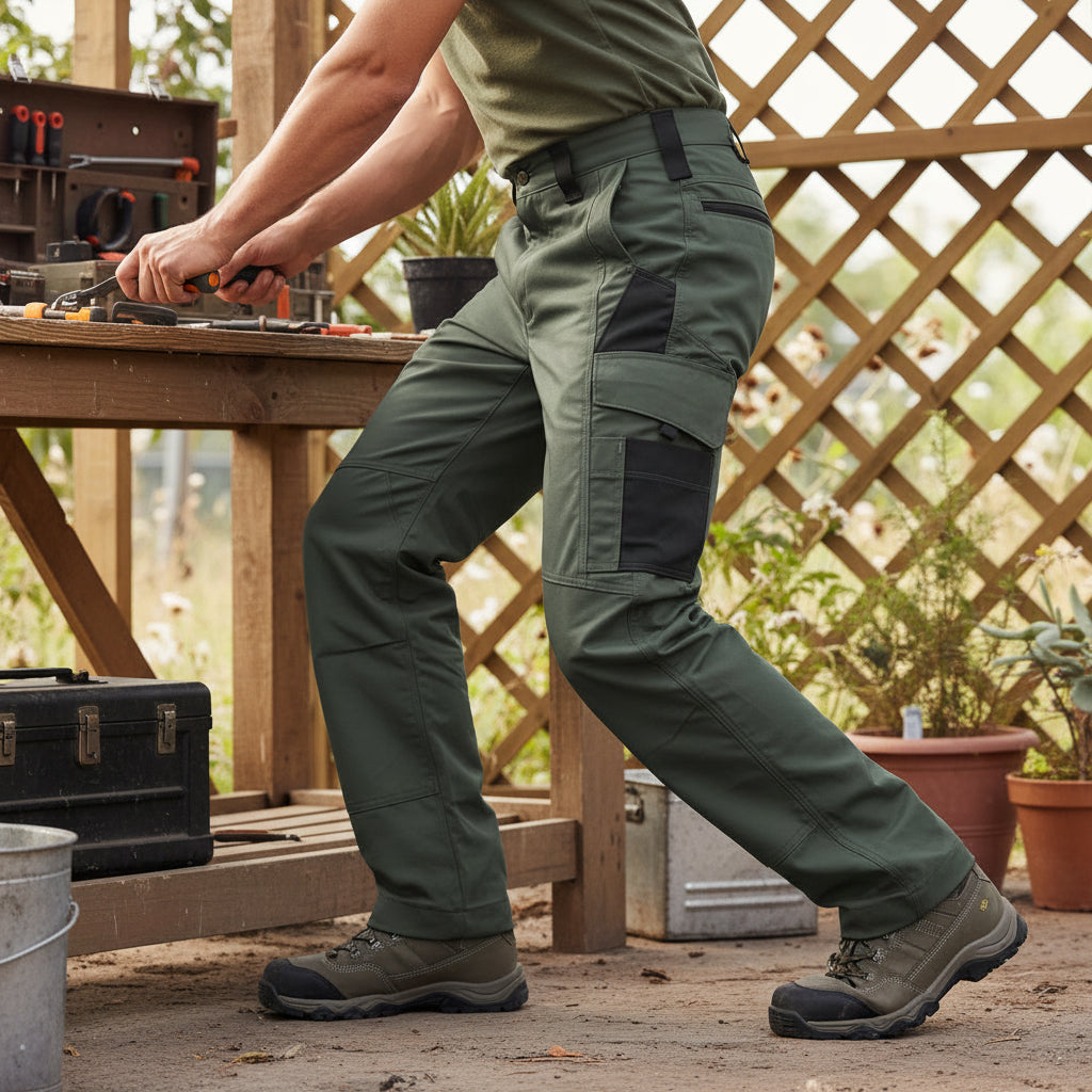 Pantaloni Cargo da Trekking Uomo con Tasche per Attività Outdoor