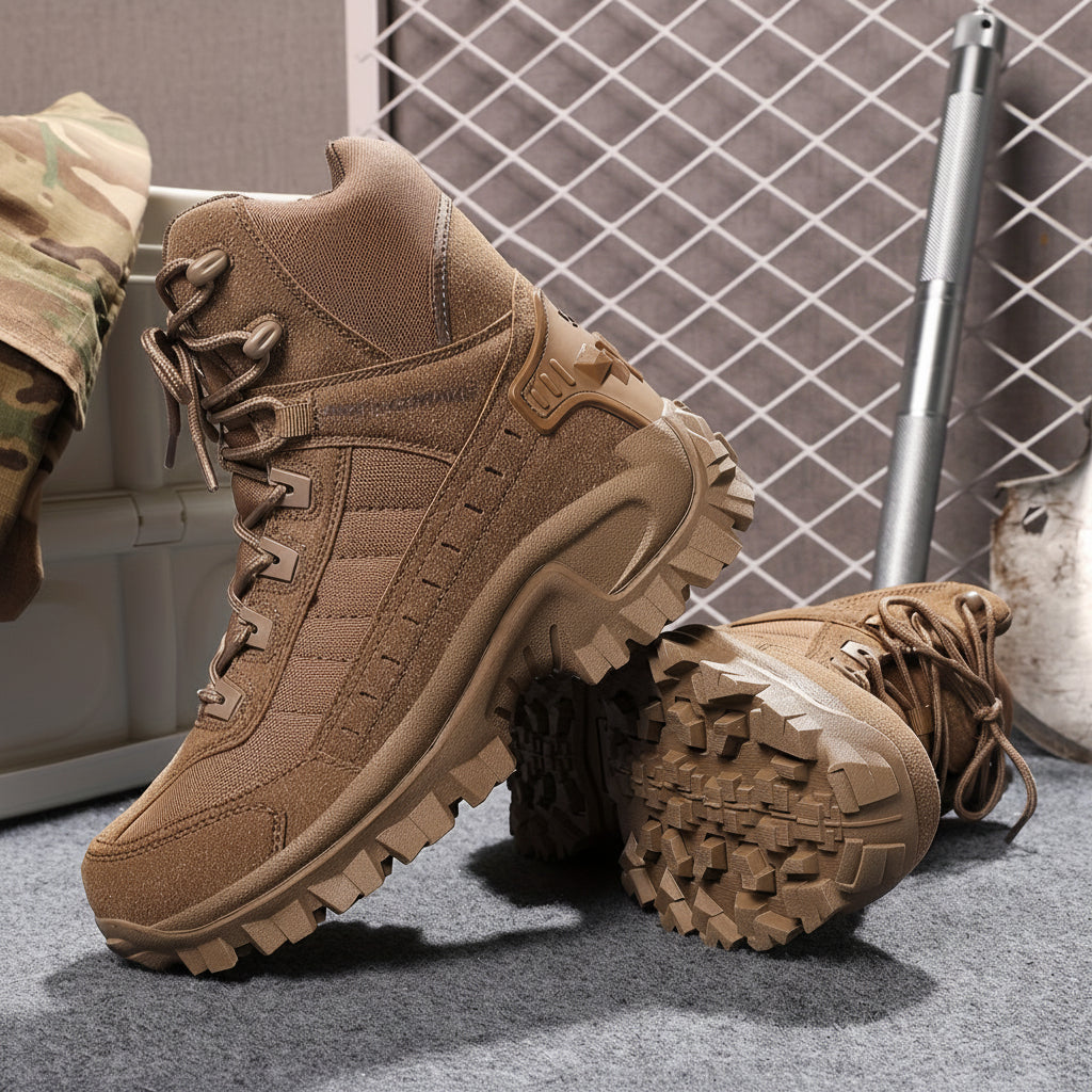 Mens Hiking Boots Round Toe Durable TPR Sole