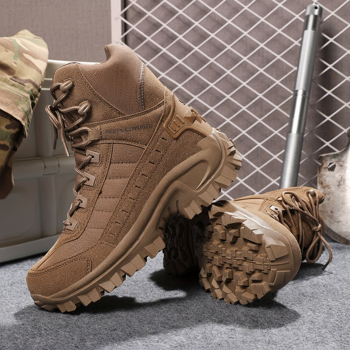 Mens Hiking Boots Round Toe Durable TPR Sole