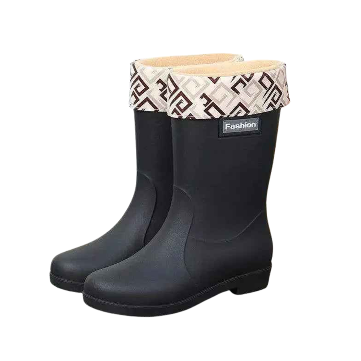 Women's Mid-Calf Rain Boots in Waterproof Non-Slip PVC - Comfort and Style