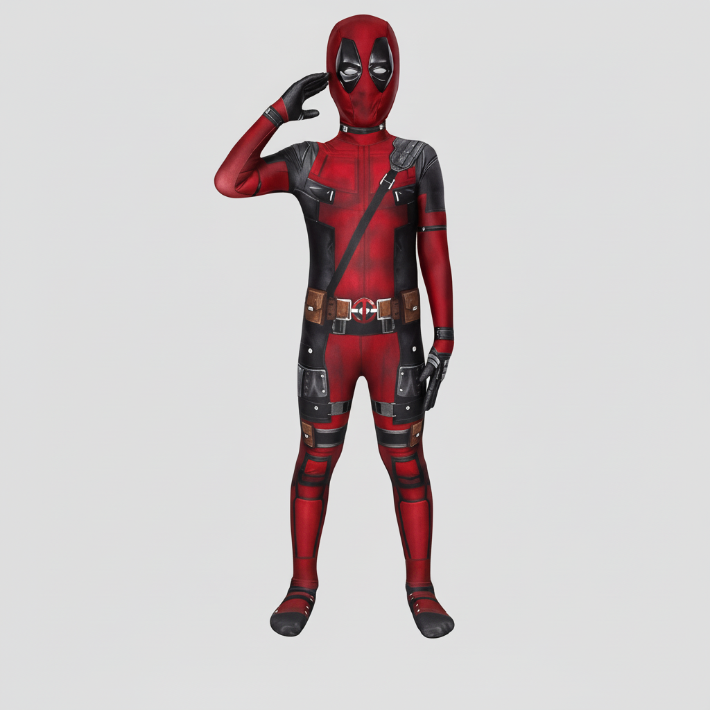 Kostým na Halloween Cosplay Body s Maskou Červené Černé Oblečení
