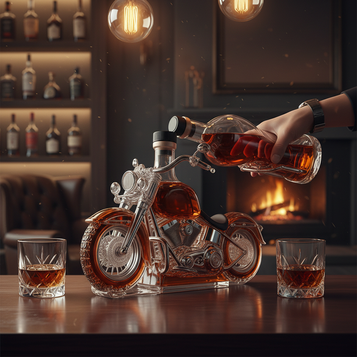 Decanter Whiskey Vetro Motore Moto Bottiglia Liquore Bar
