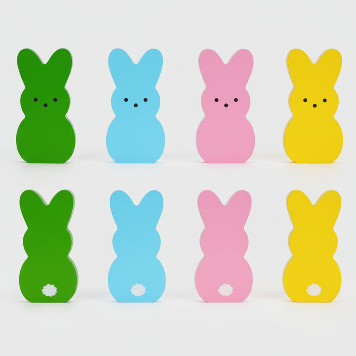 Easter Bunny Decor Wooden Tabletop Signs Pastel Spring Home Display
