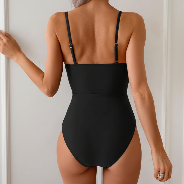 Costume da bagno con ritaglio, anello metallico, spalline regolabili, per vacanza