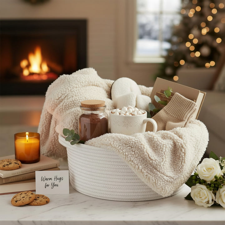Storage Basket Woven Cotton Rope Organizer Gift Basket Small