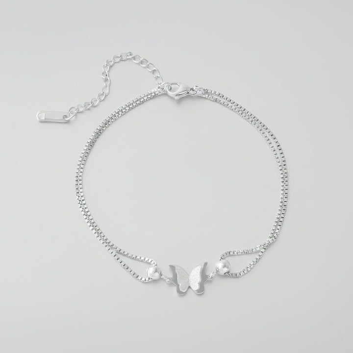 Fußkettchen Gold Schmetterlingsanhänger Edelstahl Muttertagsgeschenk