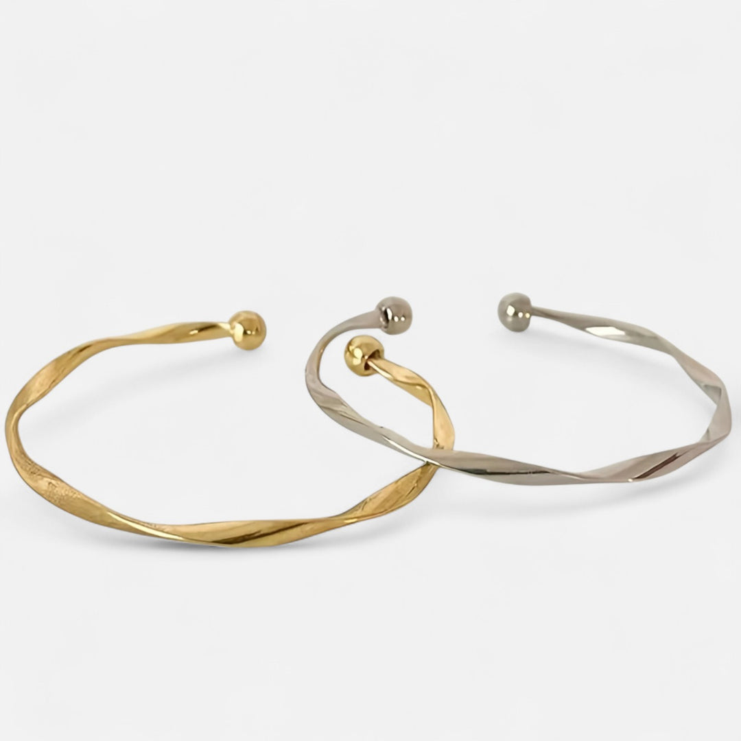 Celzoir | Bracelet Classy Femme Jonc Torsadé Ajustable en Acier Inoxydable – Design Minimaliste et Élégance Contemporaine