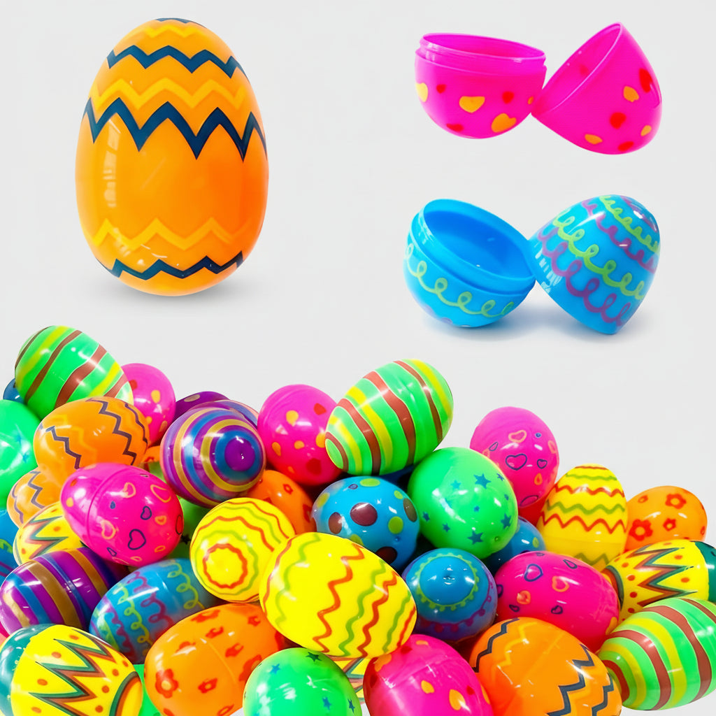 Plastic Easter Eggs Set Colorful Fillable Toys Holiday Fun