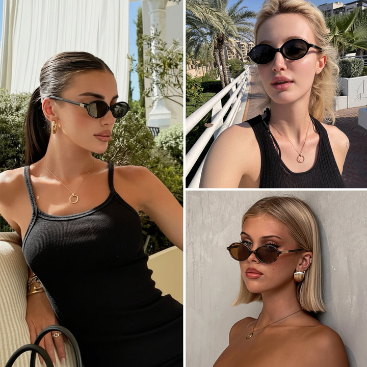 Oval Retro Small Frame UV400 Sunglasses for Women Fashion