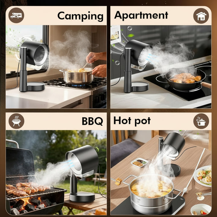 Range Hood Portable Kitchen Exhaust Fan Ductless Adjustable Cooking