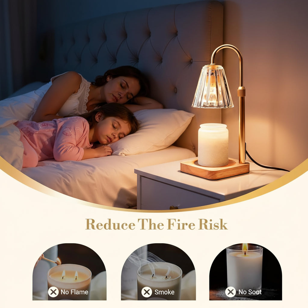 Candle Warmer Lamp Electric Dimmable Glass Shade Desk Light