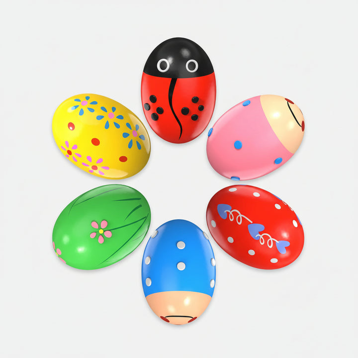 Wooden Egg Shakers Musical Toy Set Kids Montessori Learning