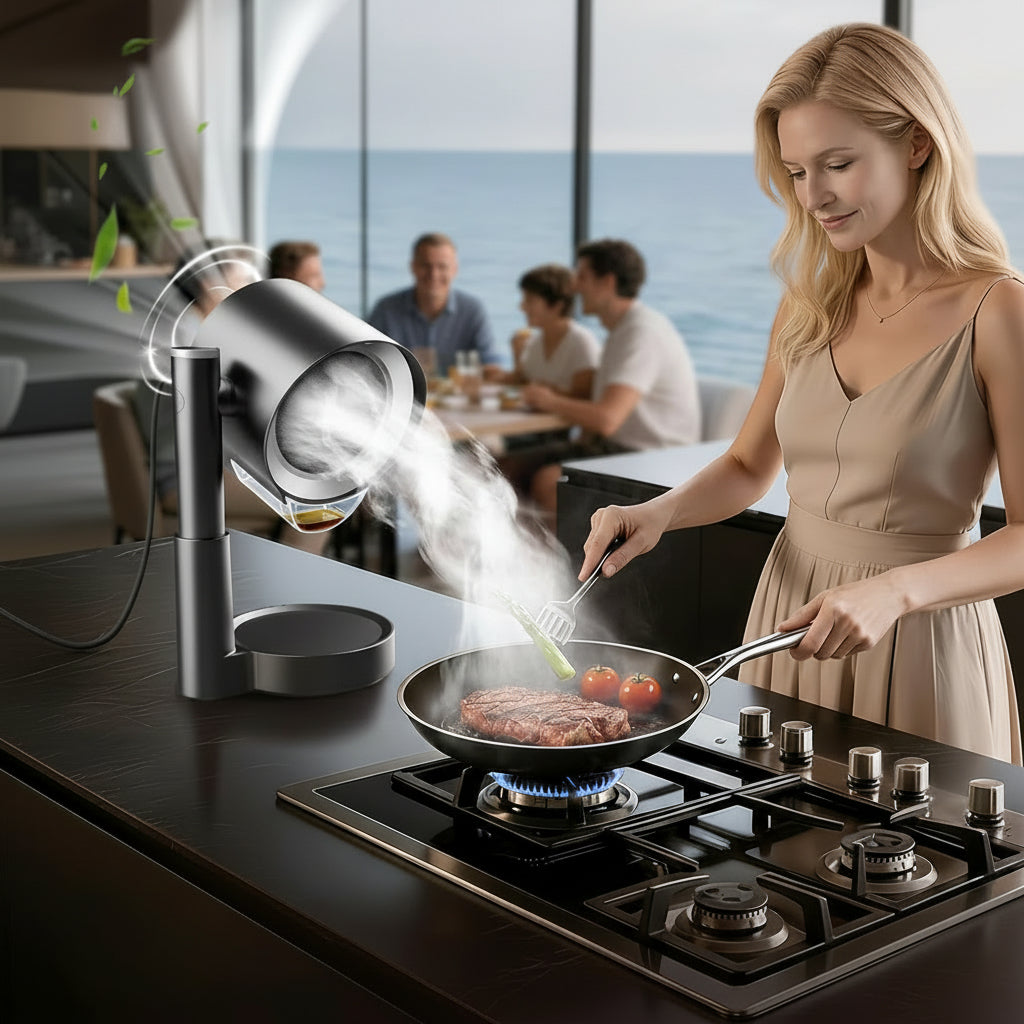 Range Hood Portable Kitchen Exhaust Fan Ductless Adjustable Cooking