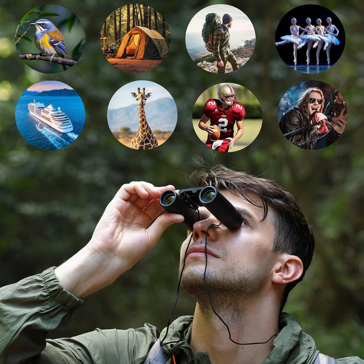 Binocolo Compatto 12x25 per Viaggi, Escursionismo e Attività all'Aperto