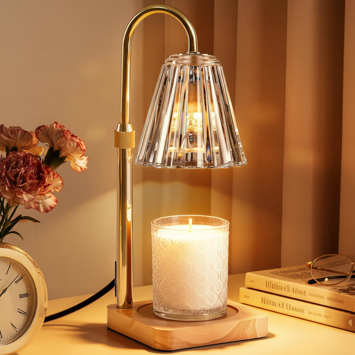 Candle Warmer Lamp Electric Dimmable Glass Shade Desk Light
