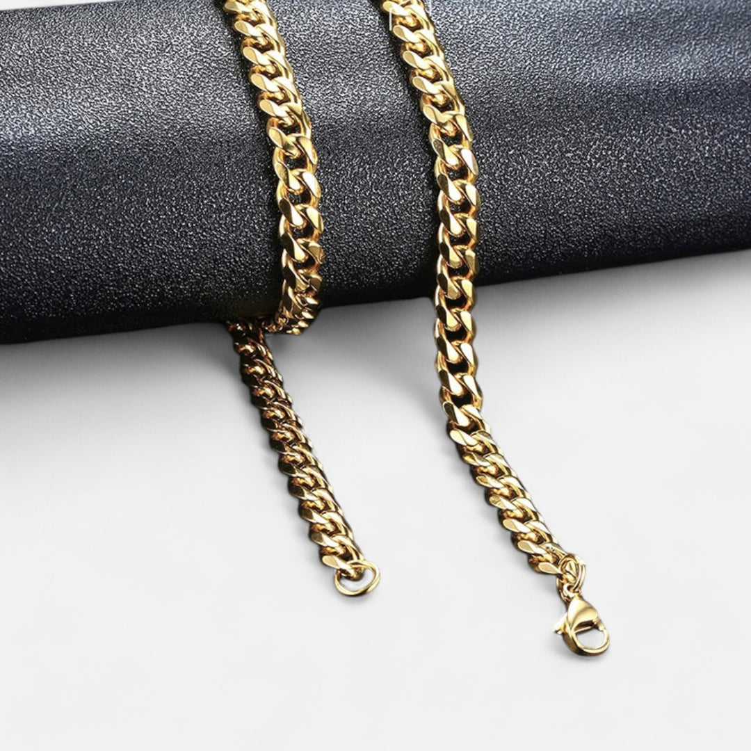 Celzoir | Collier Classy Homme à Maillons Cubains en Acier Inoxydable – Style Vintage et Finition Solide